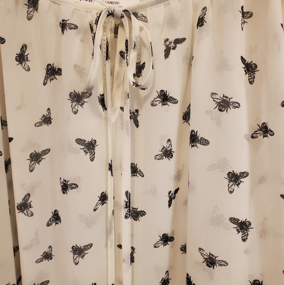 Tera by Vince Camuto Black and Cream Bee Blouse Size Small - Picture 11 of 11